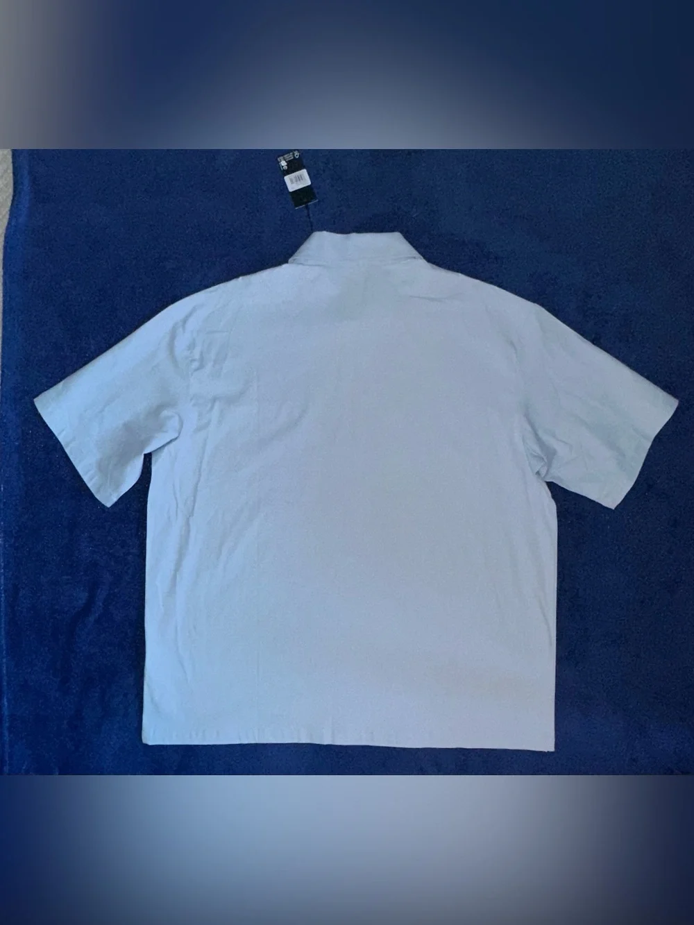 Mens Dickies Baby Blue Polo Zip Oversized Woven Work Shirt Top Large L NWT